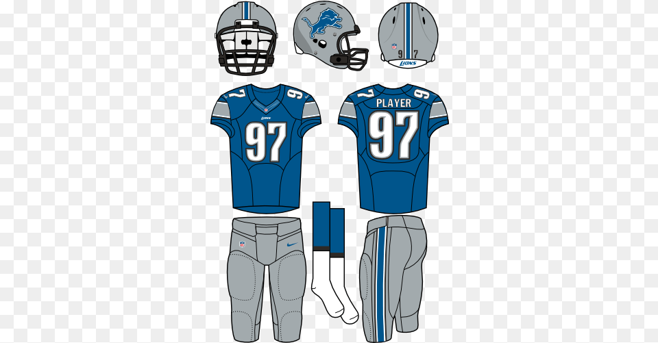 Detroit Lions Home Uniform National Football League Nfl Washington Redskins Home Uniform, Clothing, Helmet, Shirt, American Football Free Png Download