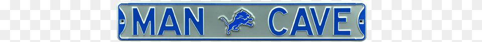 Detroit Lions Man Cave Authentic Street Sign Man Cave Detroit Lions Street Sign, License Plate, Transportation, Vehicle Png