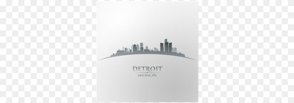 Detroit Michigan City Skyline Silhouette White Background Silhouette, Urban, Weather, Outdoors, Nature Free Png Download