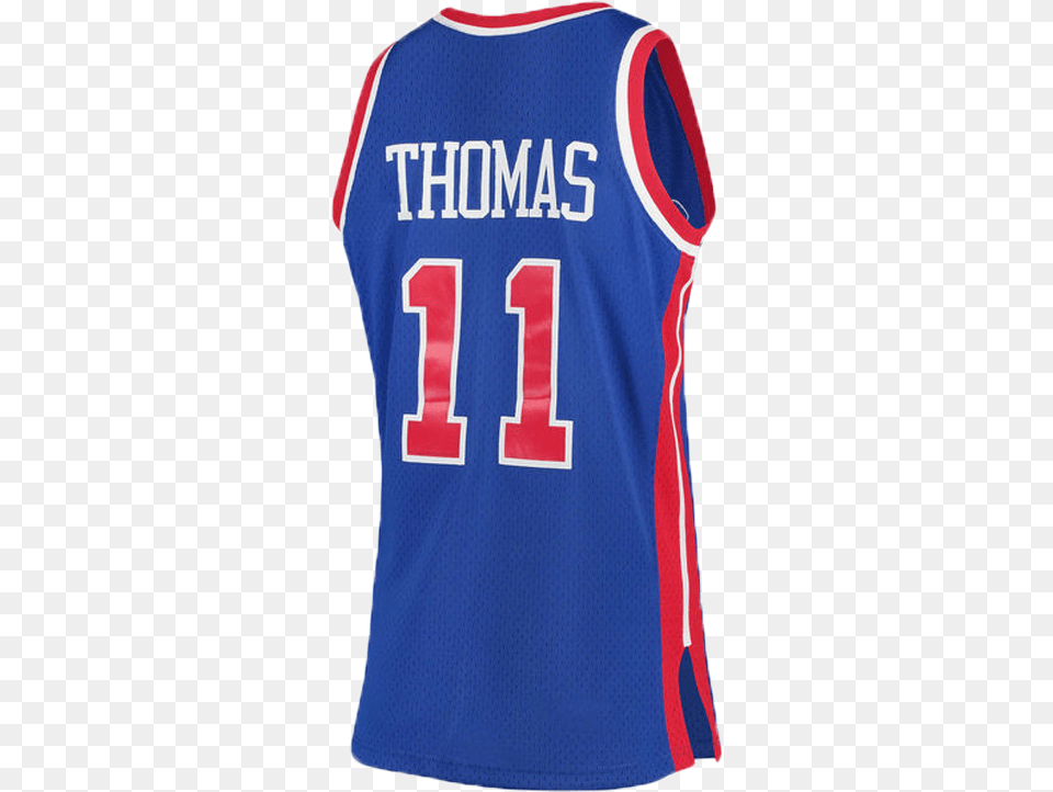 Detroit Pistons Isiah Thomas Blue Swingman Jersey Camiseta Isiah Thomas, Clothing, Shirt Free Png