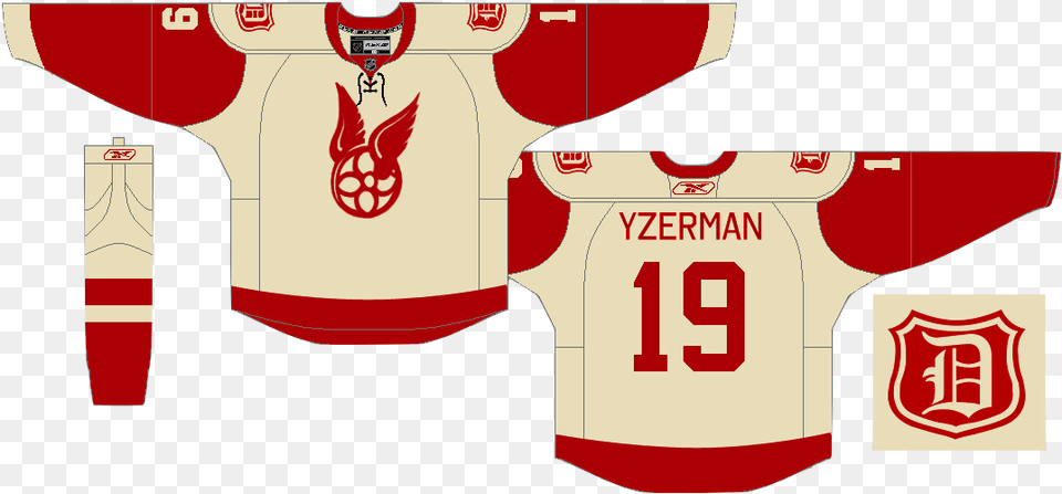 Detroit Red Wings 3rd Jersey, Clothing, Shirt, Dynamite, Weapon Free Png