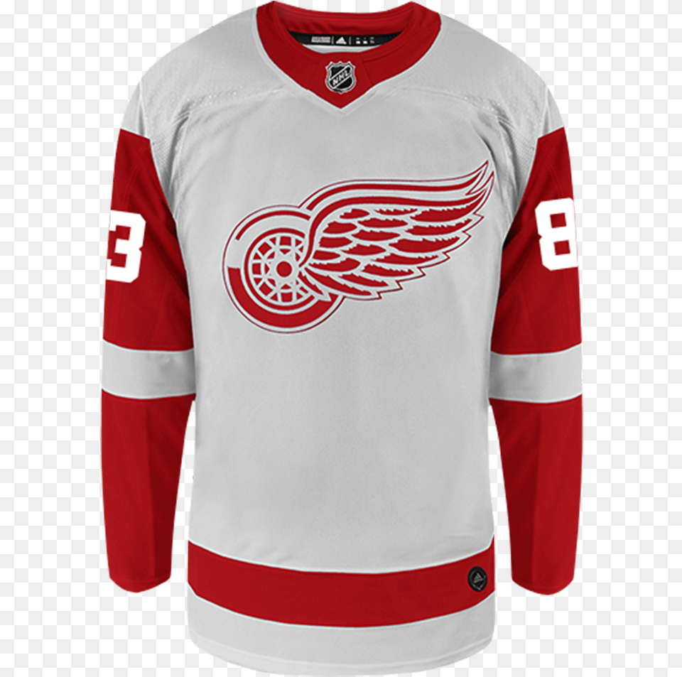 Detroit Red Wings Adidas Jersey, Clothing, Long Sleeve, Shirt, Sleeve Free Png