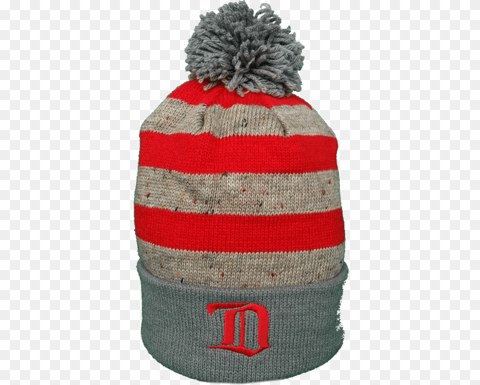 Detroit Red Wings Toque Vintage Speckled Oatmeal Pom Beanie, Cap, Clothing, Hat, Knitwear Free Png