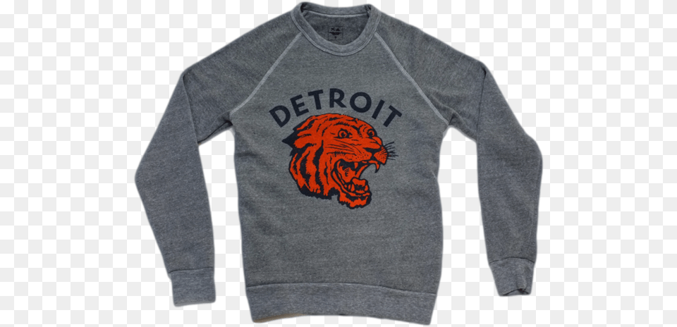 Detroit Tiger Sweatshirt, Clothing, Hoodie, Knitwear, Long Sleeve Png