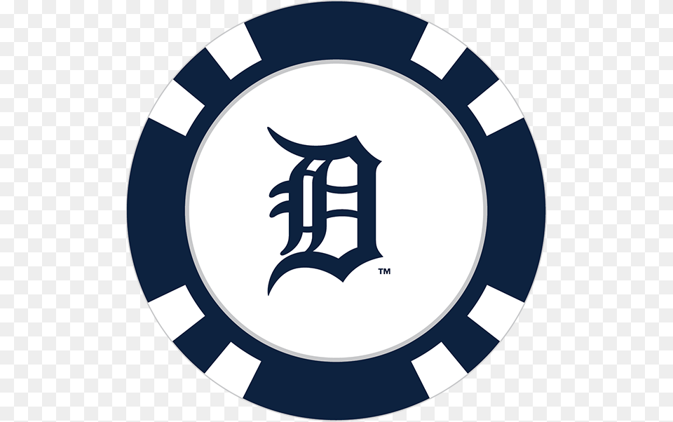 Detroit Tigers Poker Chip Ball Marker, Logo, Symbol, Emblem, Disk Png