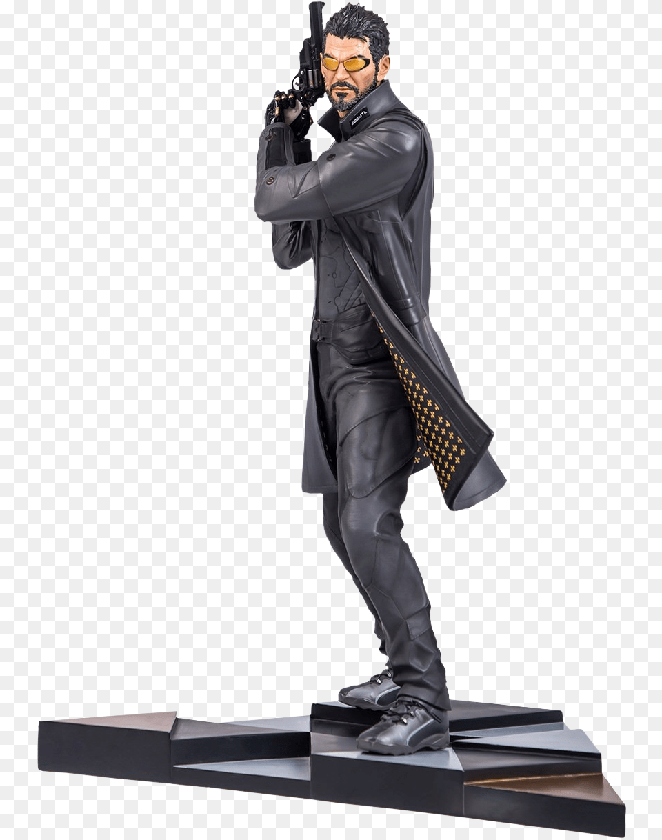Deus Ex Mankind Divided Adam Jensen Statue Download Adam Jensen Statue, Clothing, Coat, Adult, Male Png Image