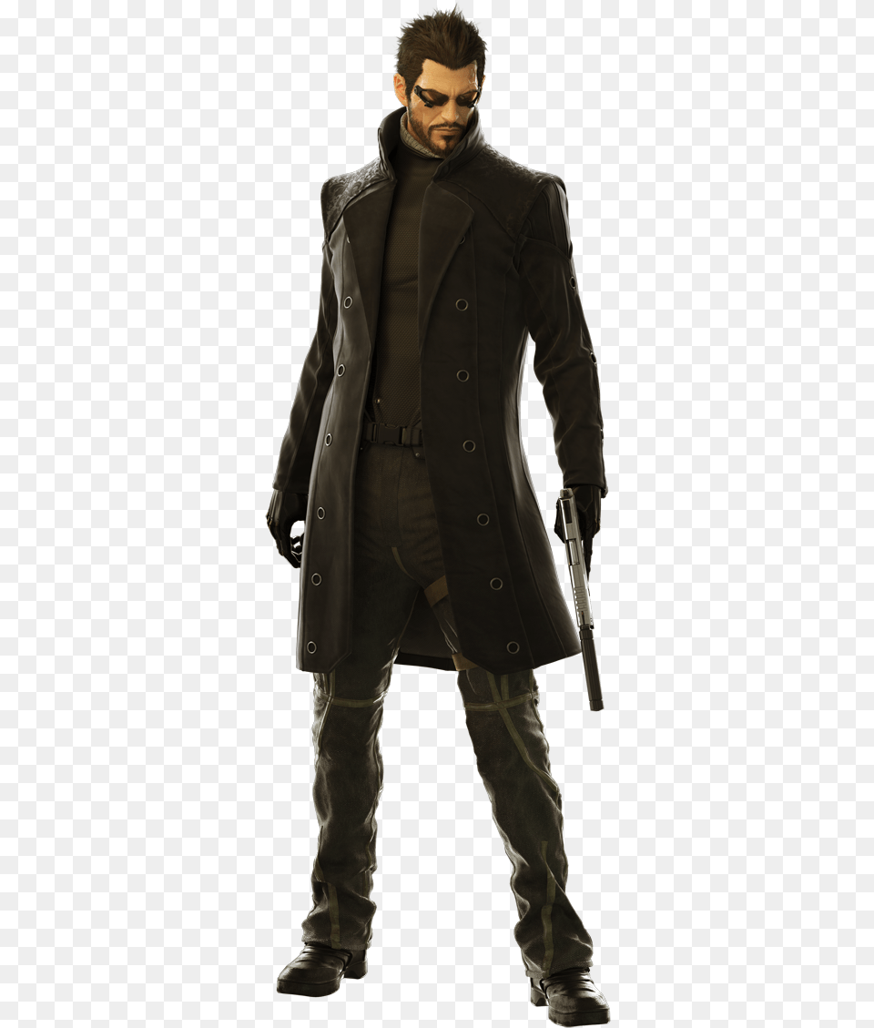 Deus Ex Mankind Divided Render, Clothing, Coat, Overcoat, Adult Free Transparent Png