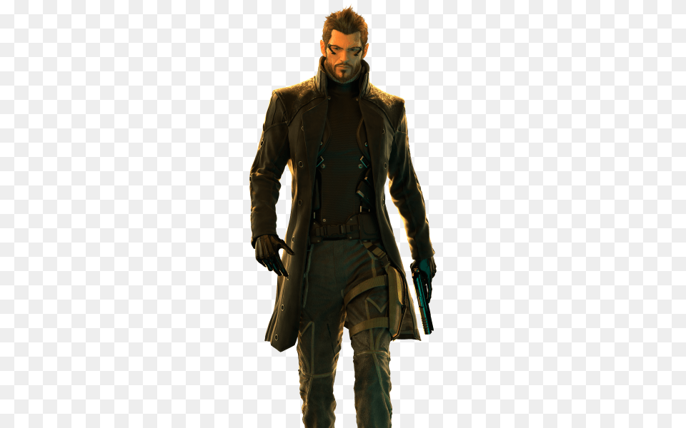 Deus Ex Walking, Jacket, Clothing, Coat, Person Free Transparent Png