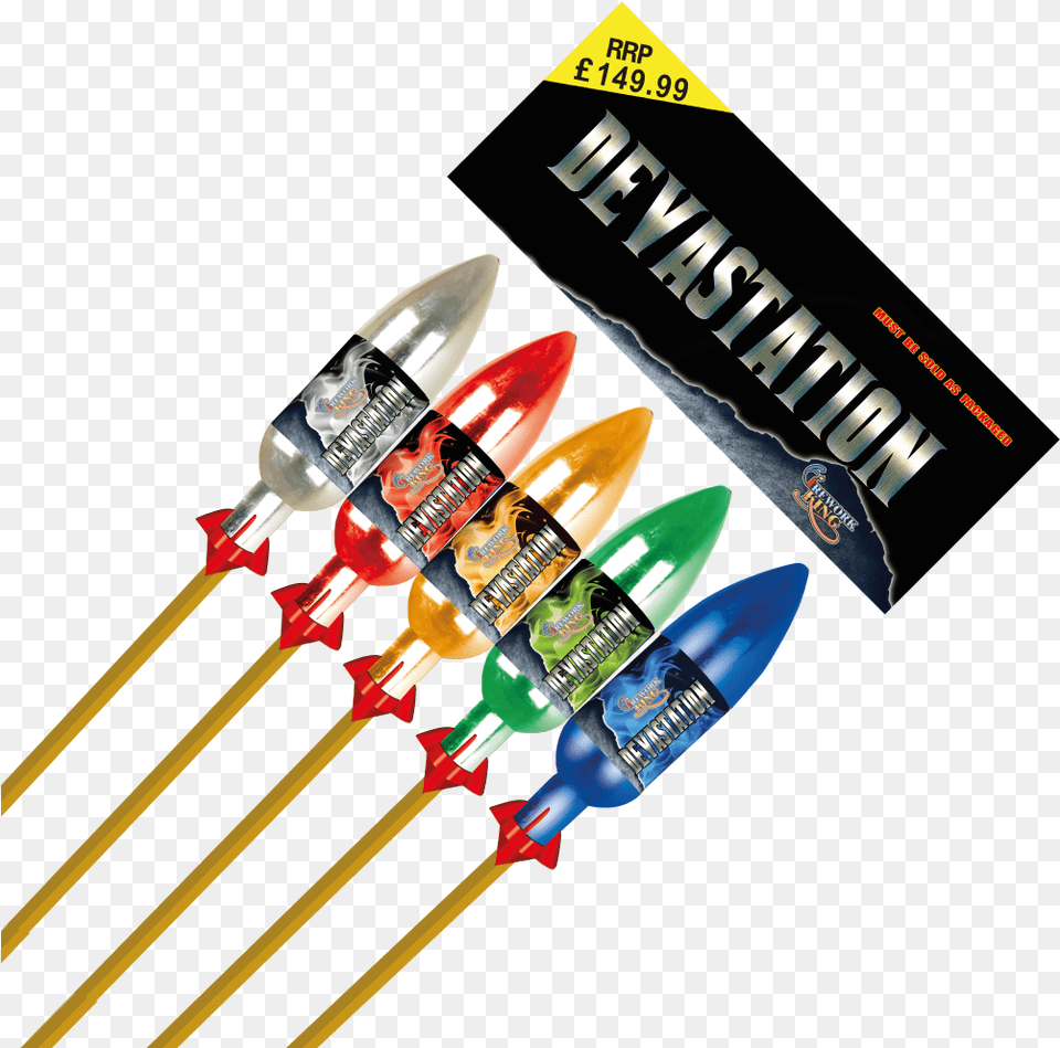 Devastation Rockets 5 Pack Fireworks Manic Attack Rockets, Weapon, Festival, Hanukkah Menorah, Arrow Png