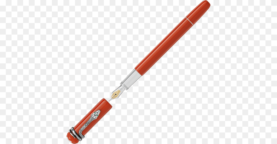 Developed By Montblanc In 1906 The 39rouge Et Noir39 Montblanc Heritage Rouge Et Noir Coral Fountain Pen, Brush, Device, Tool, Fountain Pen Png