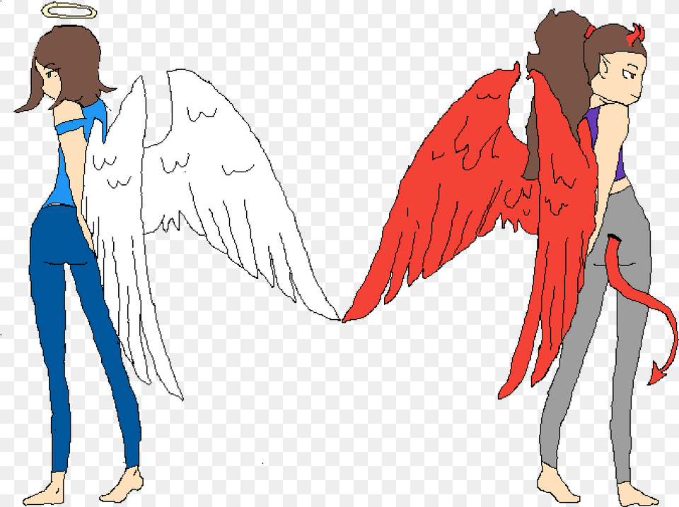 Devil And Angel Hd, Adult, Book, Comics, Female Free Png