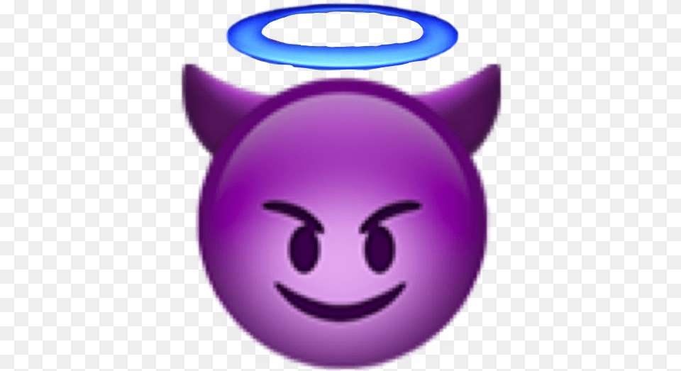 Devil Angel Emoji Emoticon Whatsapp Instagram Transparent Purple Devil Emoji, Toy Free Png