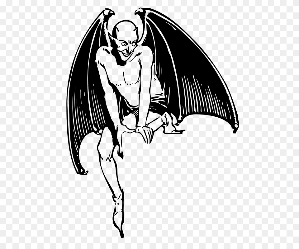 Devil Clip Art, Gray Free Png