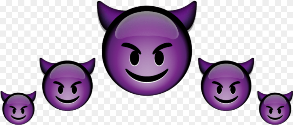 Devil Crown Corona Demonio Heartcrown Stiker Emoji Picsart, Purple, Face, Head, Person Free Transparent Png