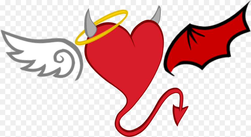Devil Demon Drawing Clip Art Heart With Devil Horns And Angel Wings, Dynamite, Weapon, Logo Png Image