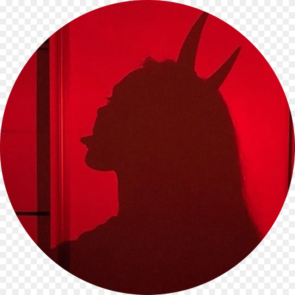 Devil Devilish Devilgirl Red Aesthetic Horns Shadow, Photography, Silhouette, Head, Person Png