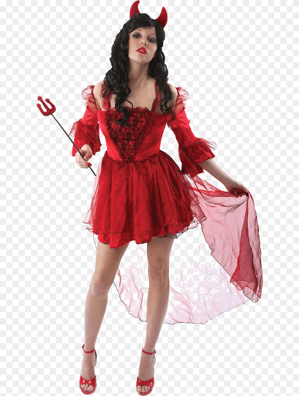 Devil Dress Halloween Costume, Person, Clothing, Formal Wear, Gown Free Png Download