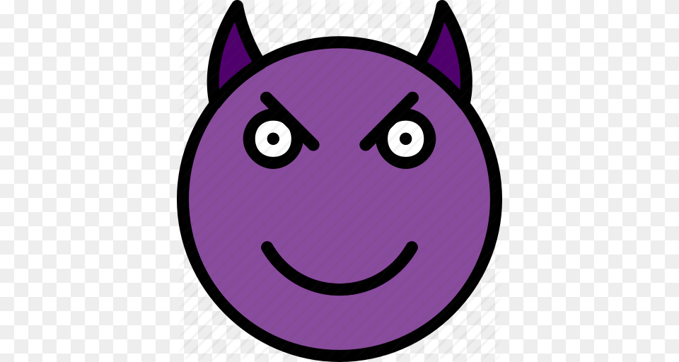 Devil Emoji Emoticons Face Icon, Purple, Disk Free Png