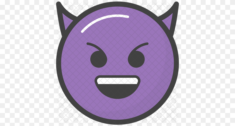 Devil Face Emoji Icon Cartoon, Purple Free Transparent Png