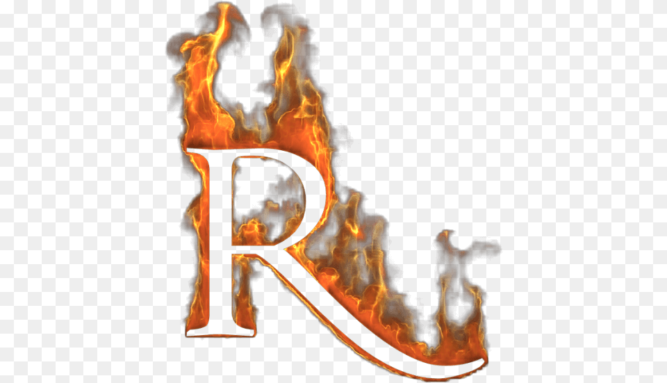 Devil Font Letter R Fire, Flame, Fireplace, Indoors Free Png Download