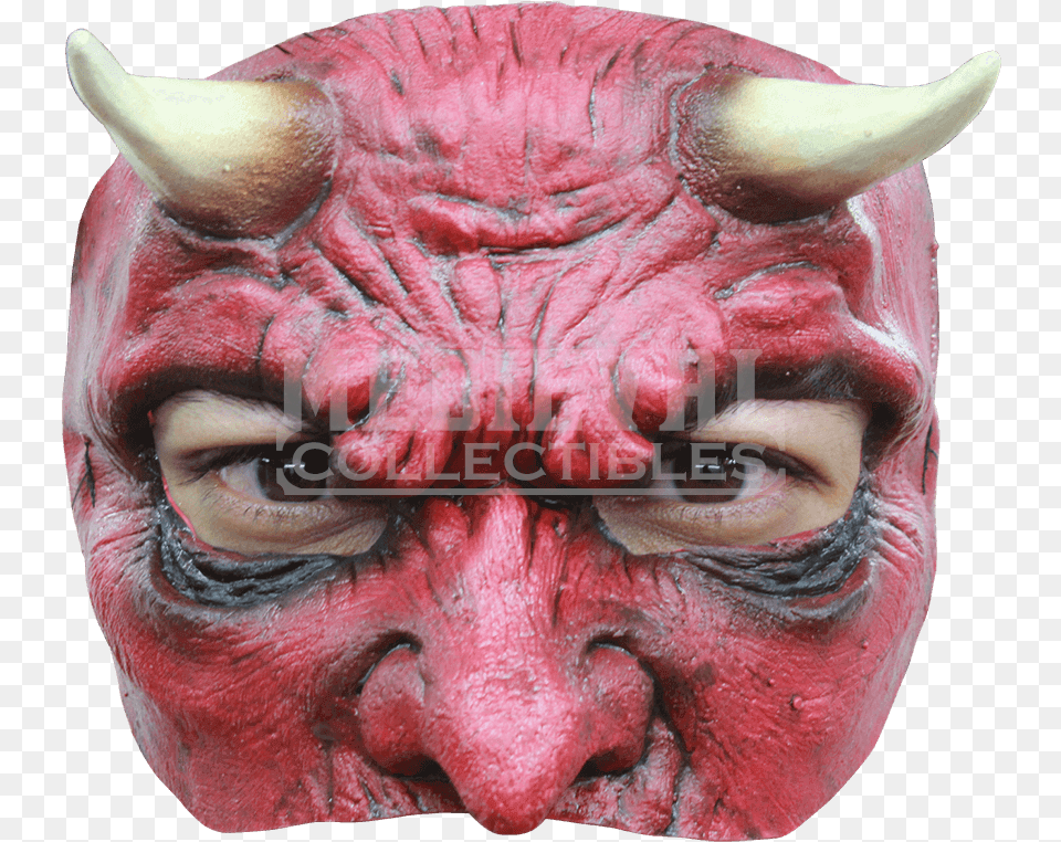 Devil Half Mask Devil Half Mask, Adult, Male, Man, Person Free Transparent Png