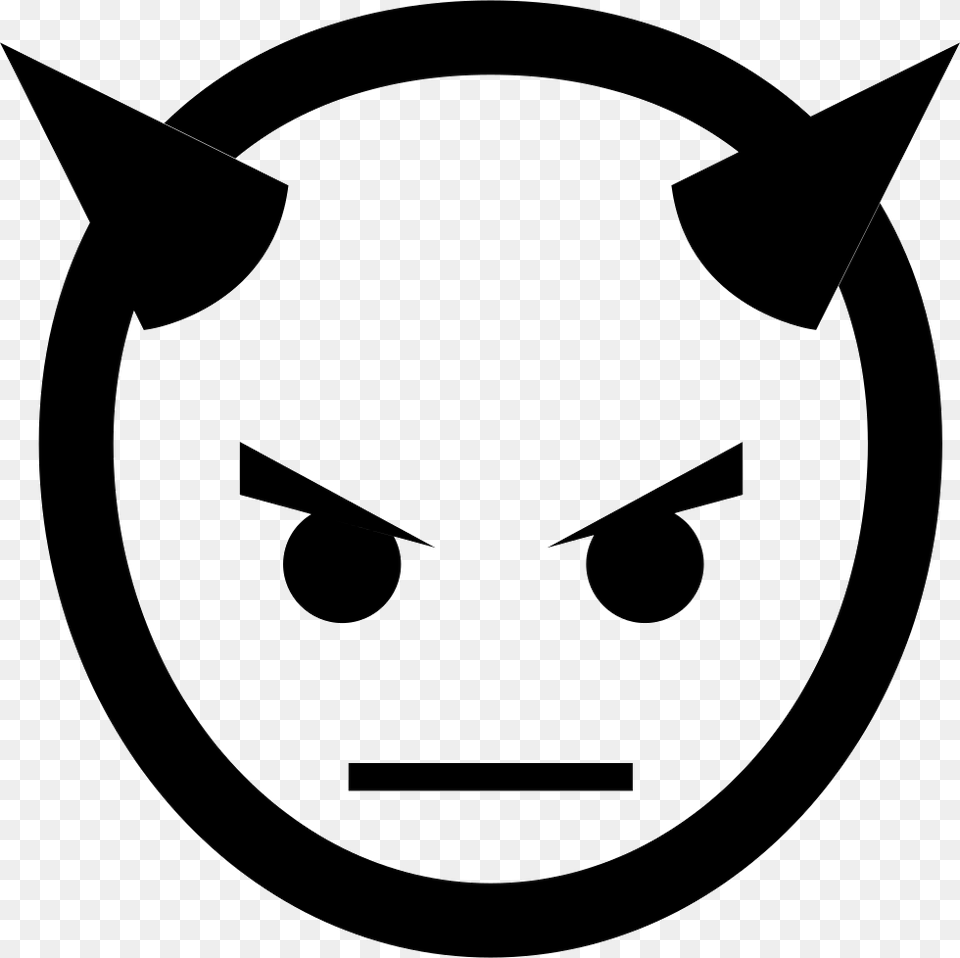 Devil Head With Horns Comments Devil Icon, Stencil Png