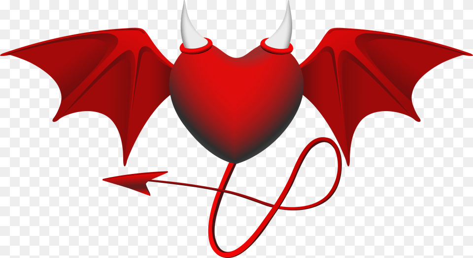Devil Heart Clipart Image Red Devil Wing, Logo Png