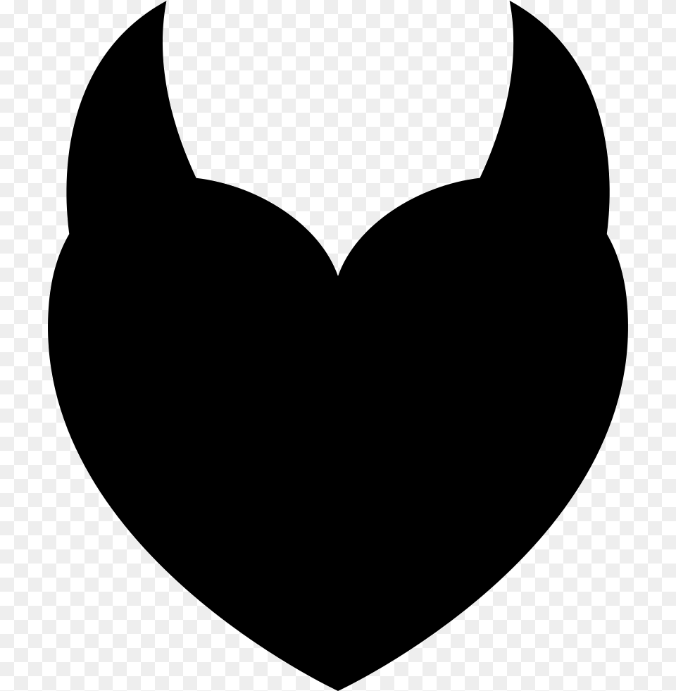 Devil Heart With Two Horns Icon Stencil, Logo Free Png Download