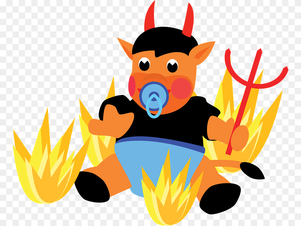 Devil Hell Baby Christmas Mikul Fire Vector Devil, Person Png Image