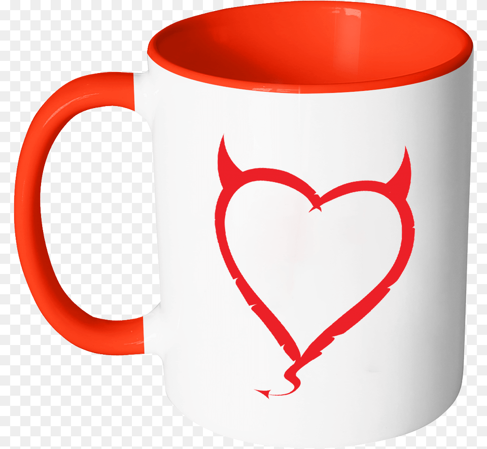 Devil Horns Heart Color Accent Coffee Mug U2013 J U0026 S Graphics Love Writing That Much Cartoon, Cup, Beverage, Coffee Cup, Animal Free Png Download