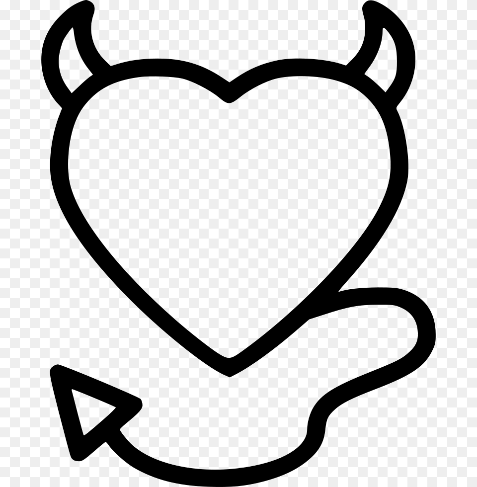 Devil Horns Heart With Devil Horns, Stencil, Bow, Weapon Free Transparent Png