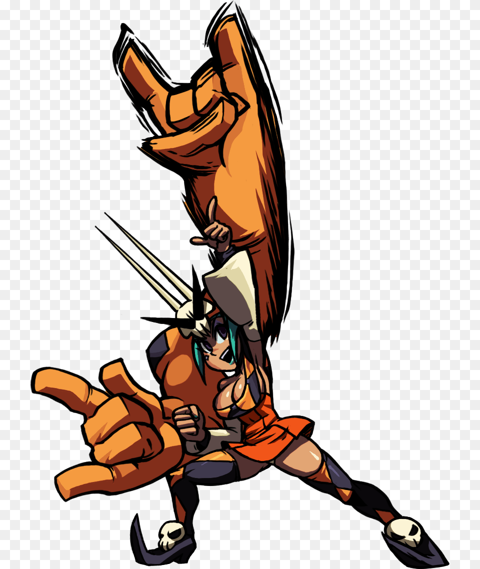 Devil Horns Skullgirls Cerebella Devil Horns, Book, Comics, Publication, Person Png Image