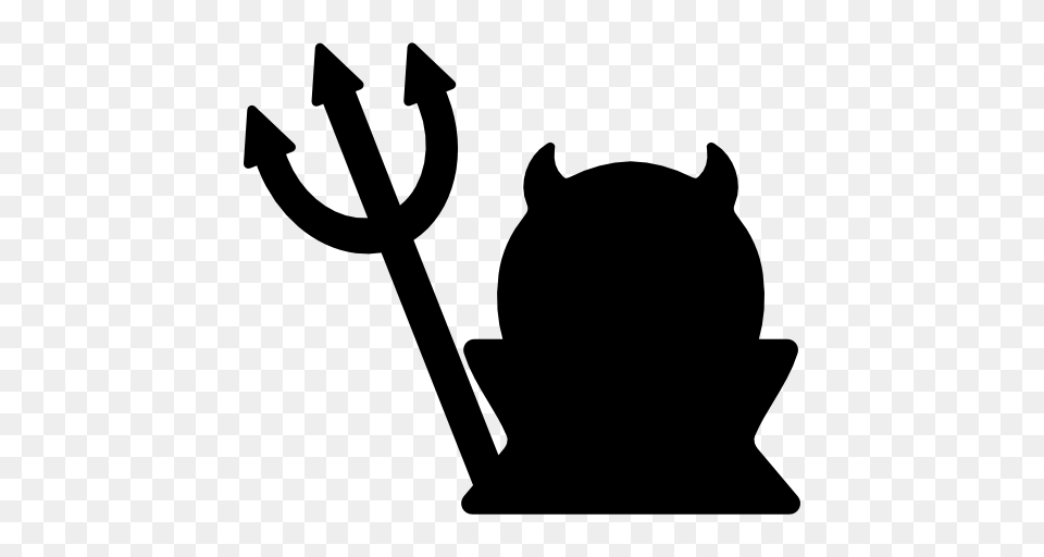 Devil Icon, Silhouette, Weapon, Stencil, Animal Png Image