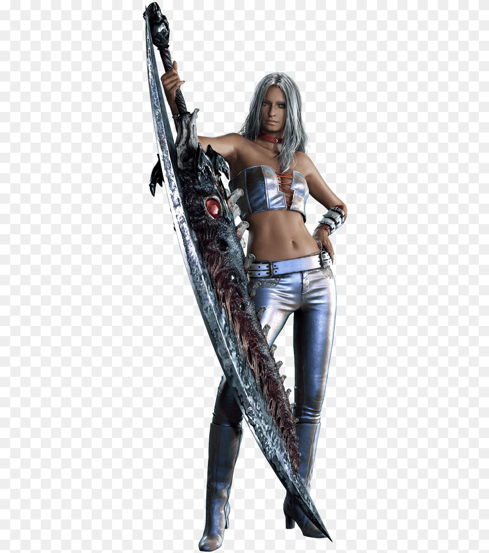 Devil May Cry 5 Trish Gloria Costume Render By Dmc 5 Trish Alternate Costume, Weapon, Sword, Adult, Person Free Transparent Png