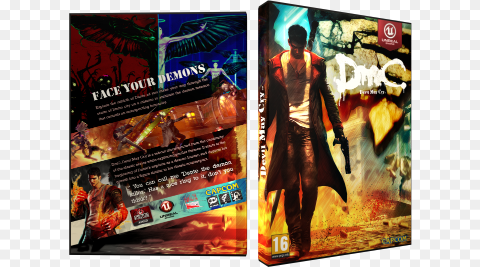 Devil May Cry Box Art Cover Dmc, Advertisement, Poster, Adult, Person Free Png Download