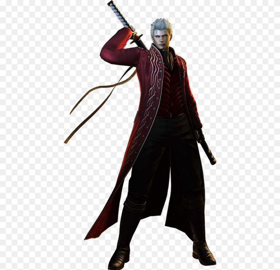 Devil May Cry Red Vergil, Sword, Weapon, Adult, Female Free Png