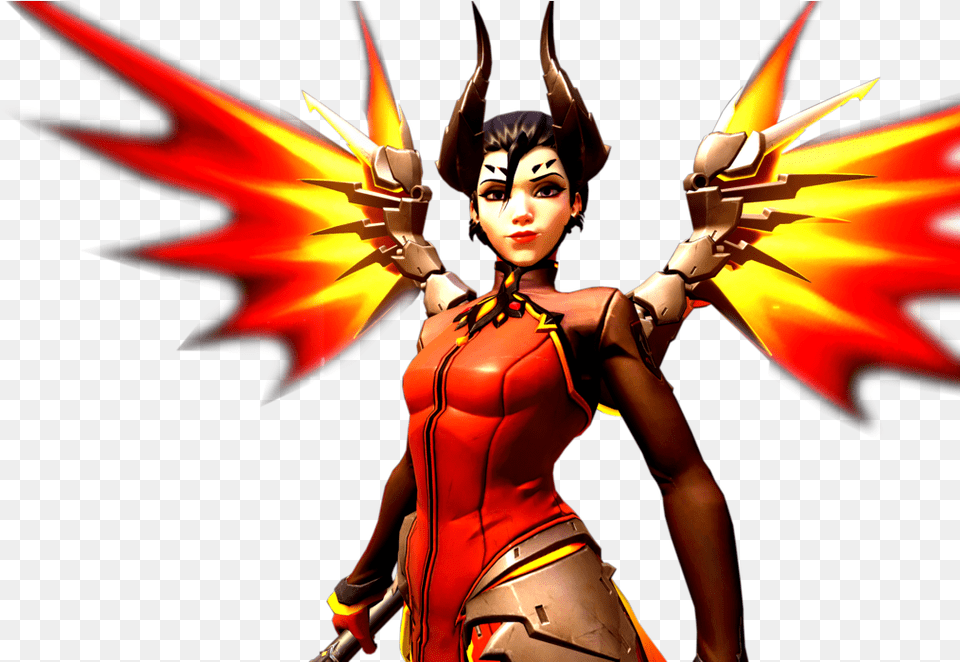 Devil Overwatch Mercy Devil, Adult, Female, Person, Woman Free Png