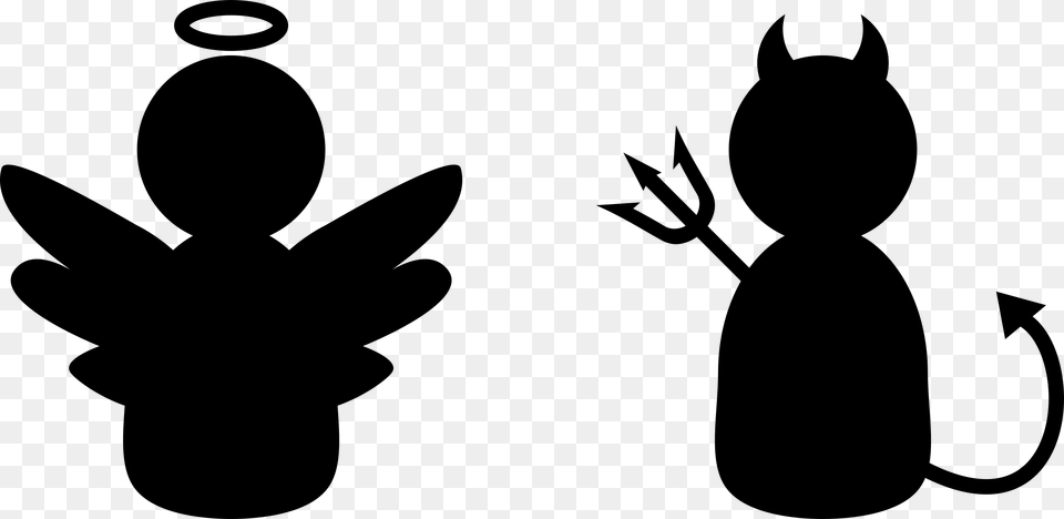 Devil Silhouette Clip Art Angel Clipart Silhouette, Gray Png