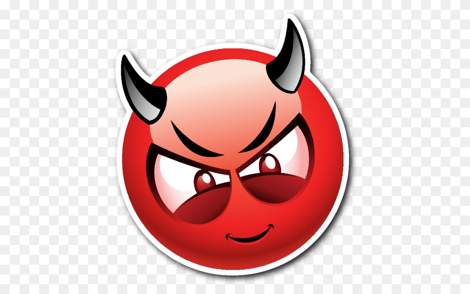 Devil Smiley Emoji Vinyl Die Cut Sticker J S Graphics Free Transparent Png