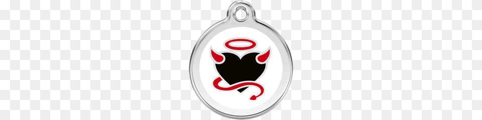 Devil White Enamel Dog Tag, Accessories, Silver Png