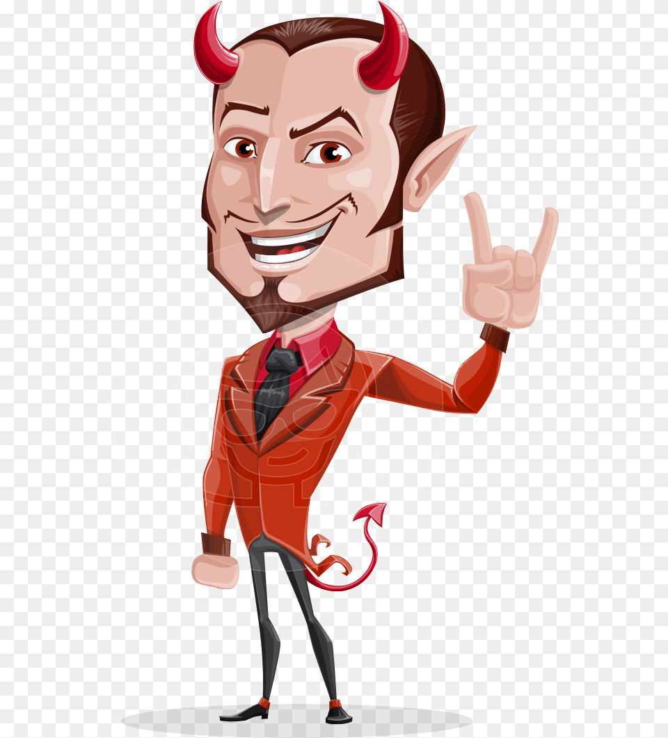 Devil With Horns Cartoon Vector Character Aka Stanley Cartoon, Body Part, Person, Hand, Finger Free Png Download