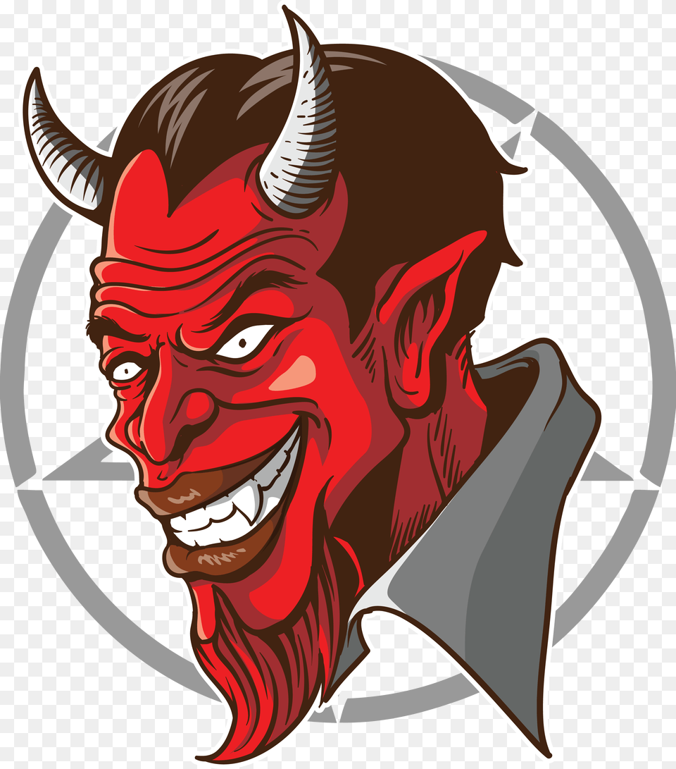 Devil With Long Beard, Head, Person, Face, Art Free Png