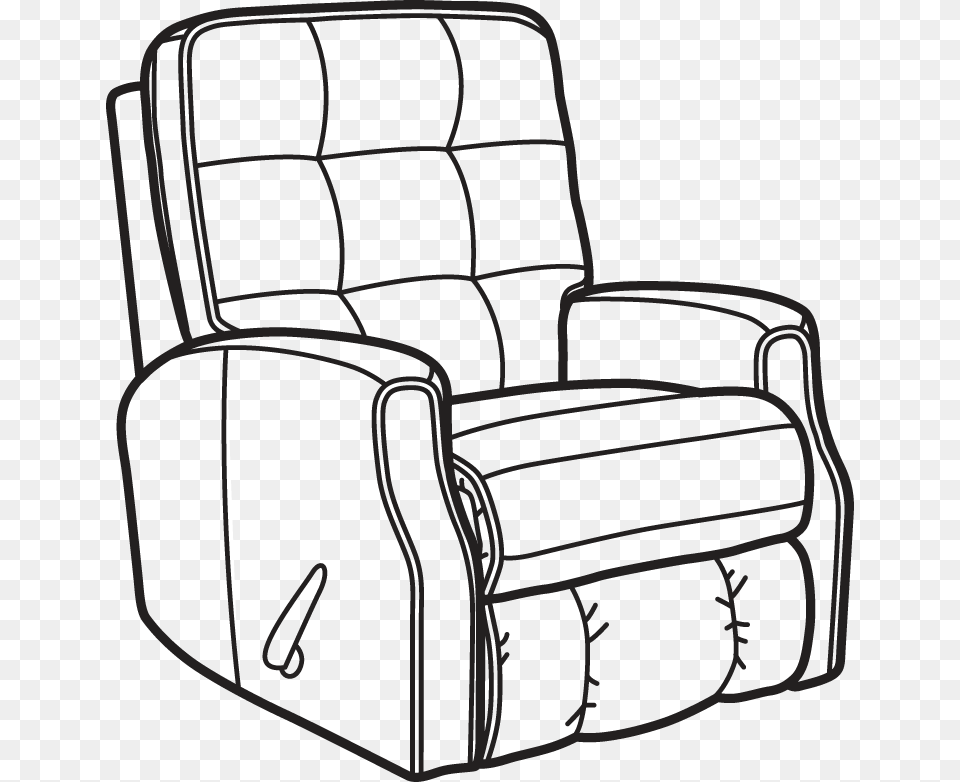 Devon Leather Recliner Without Nailhead Trim Recliner Drawing, Armchair, Chair, Furniture, Ammunition Free Transparent Png