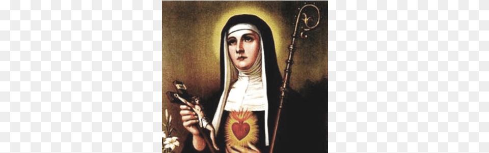 Devotion To The Scared Heart Of Jesus Saint Gertrude Miguel Cabrera, Art, Painting, Adult, Portrait Free Png