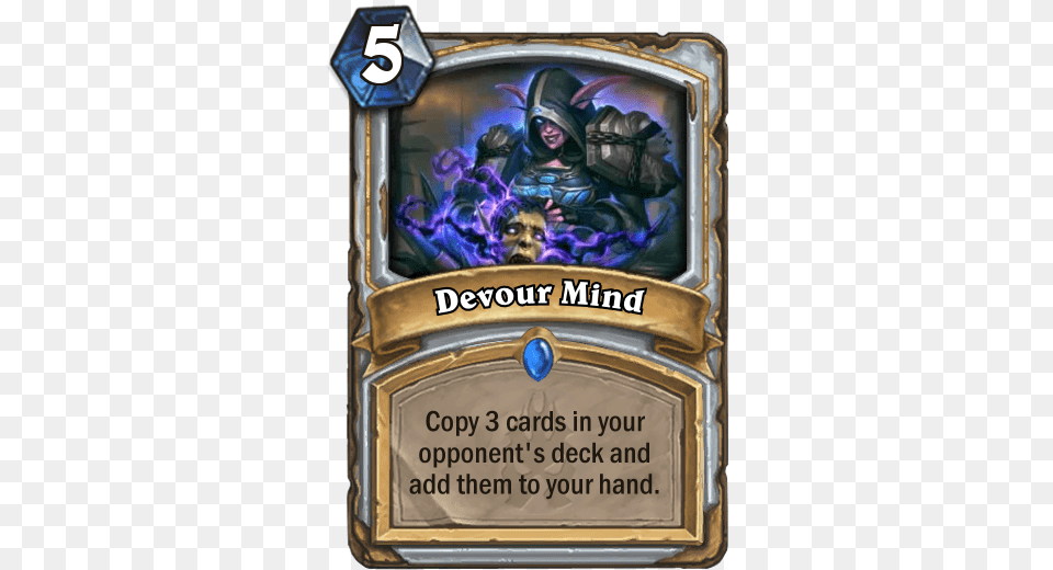 Devour Mind 5 Spell Copy 3 Cards In Your Opponent39s One Night In Karazhan Cards, Book, Publication, Face, Head Free Transparent Png