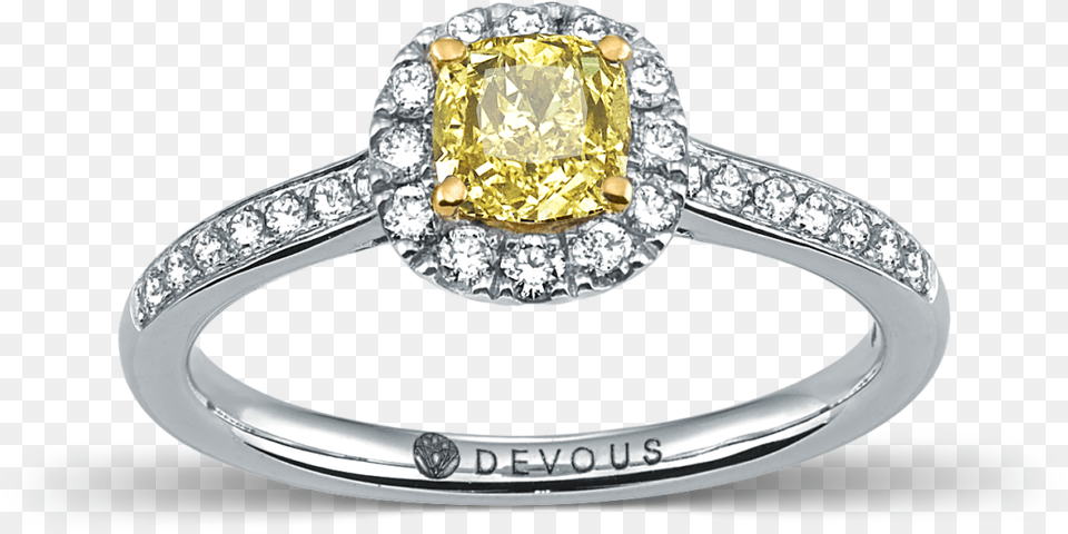 Devous Fancy Yellow Diamond Ring Pre Engagement Ring, Accessories, Jewelry, Gemstone, Silver Free Png