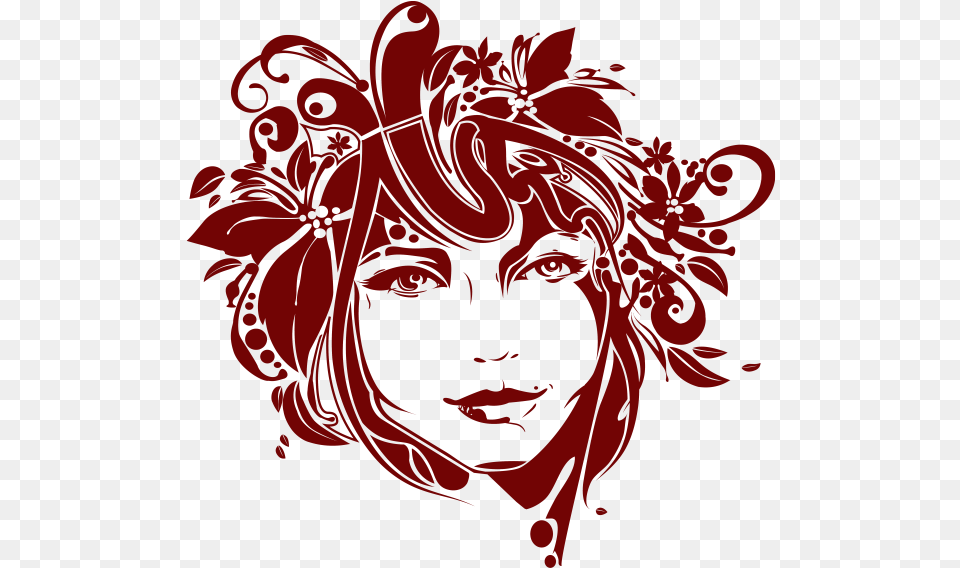 Devushka Lico Cveti Lyudi Girl Face Flowers People Flower Hair Vector Illustration, Art, Graphics, Person, Head Png