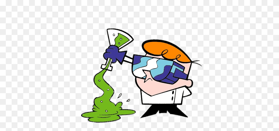 Dexter Empties Bottle, Cleaning, Person, Cartoon, Outdoors Free Transparent Png