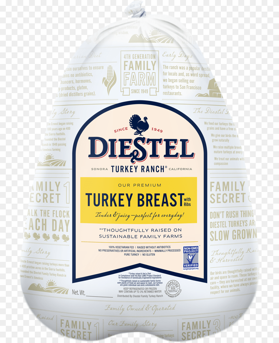 Dfr Ngmo Bone In Turkey Breast Rendering Diestel Turkey, Bag, Powder, Animal, Bird Png Image