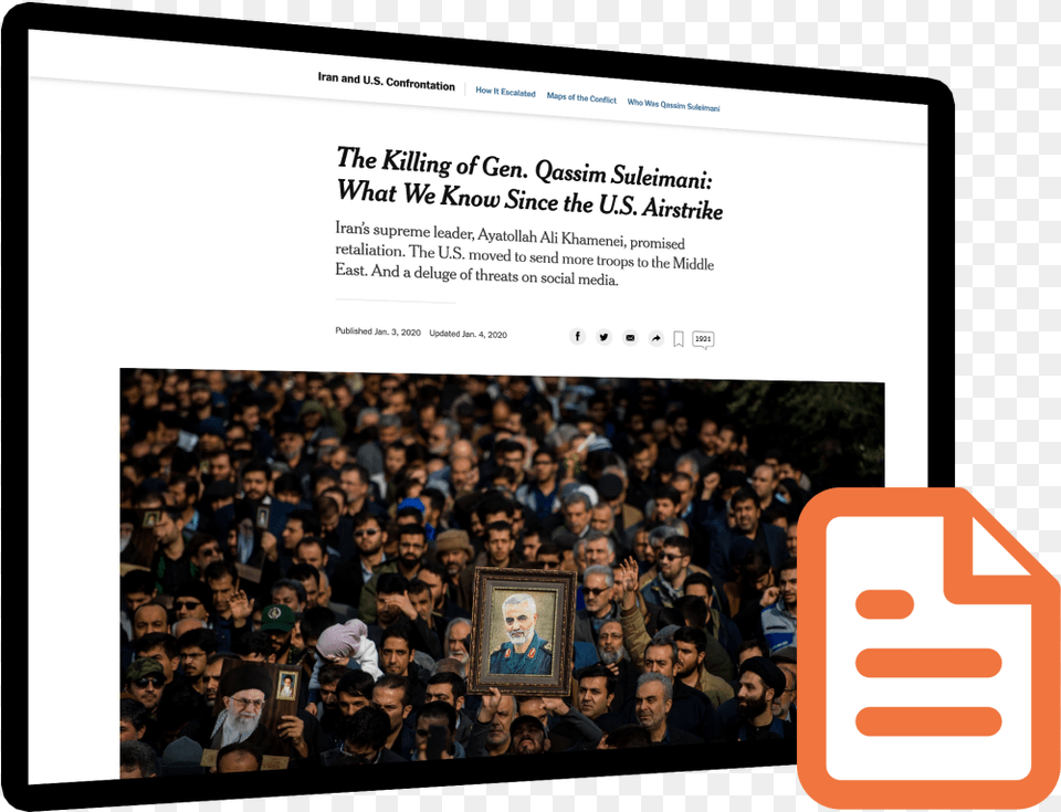 Dfrlab In The New York Times Us Killed Iran Leader, Crowd, People, Person, Audience Free Png Download